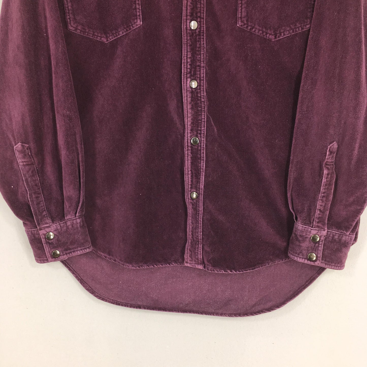 Visby Plain Purple Velvet Shirt Large