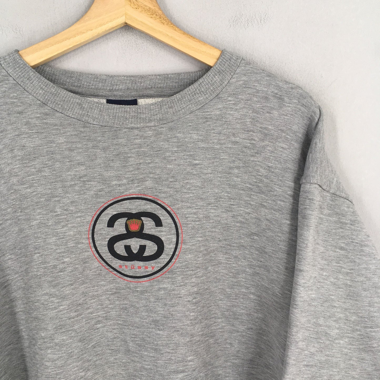 Stussy Usa SS Logo Gray Sweatshirt Large