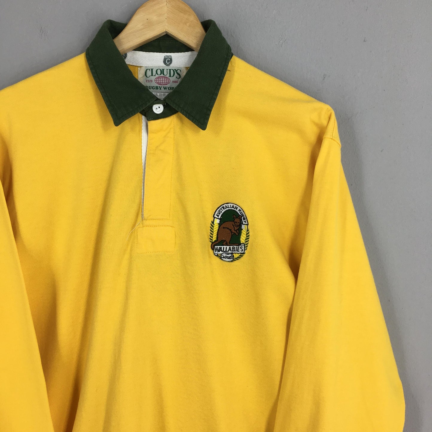 Australian World Rugby Yellow Polo Shirt Large