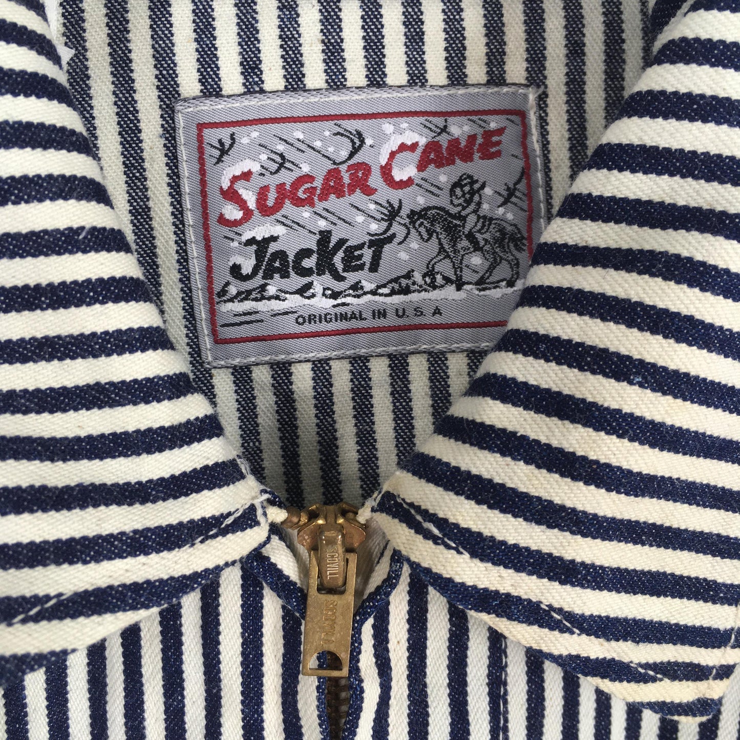 Sugar Cane Hickory Stripes Jelt Denim Jacket Medium