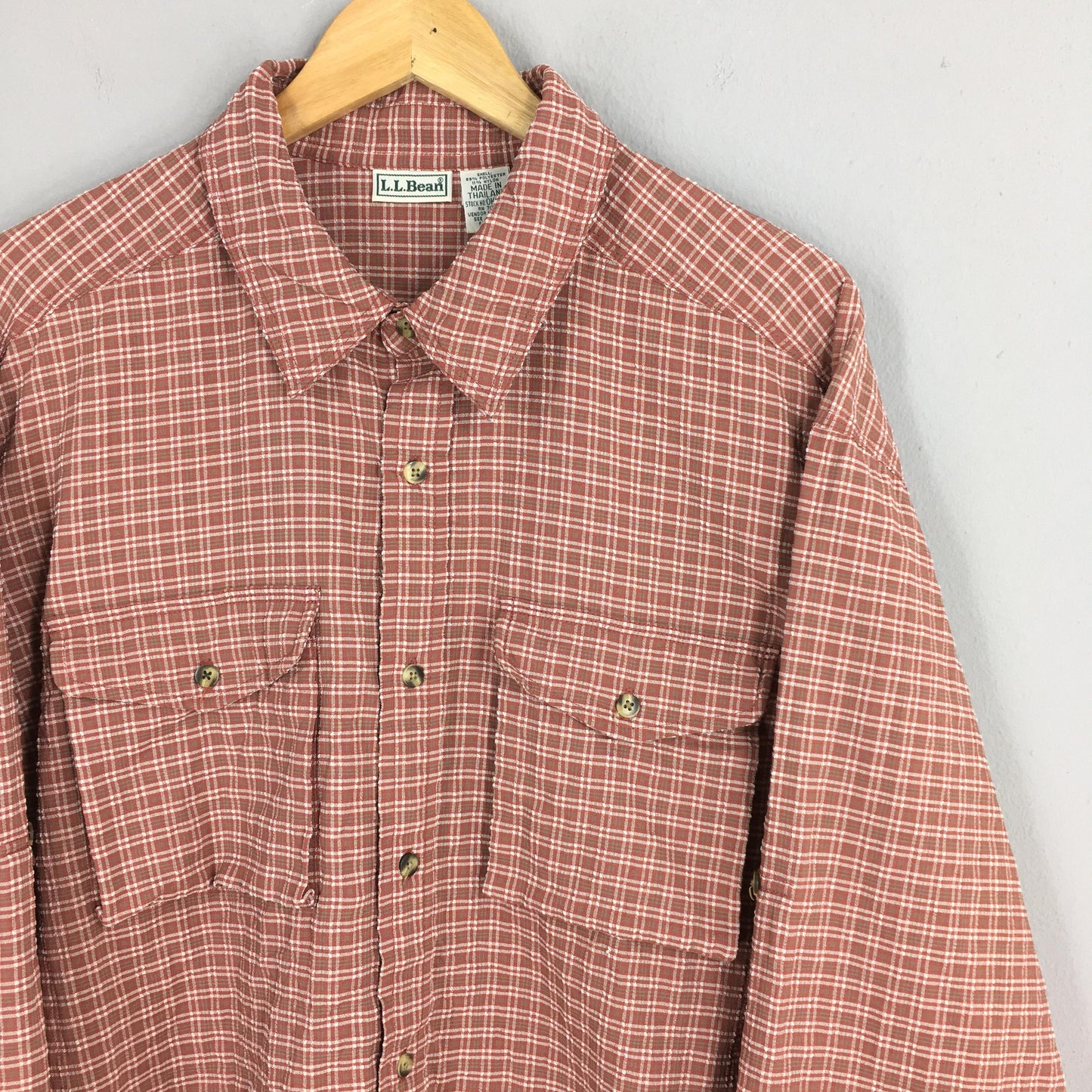 LL Bean Flannel Checkered Shirt Mens Large