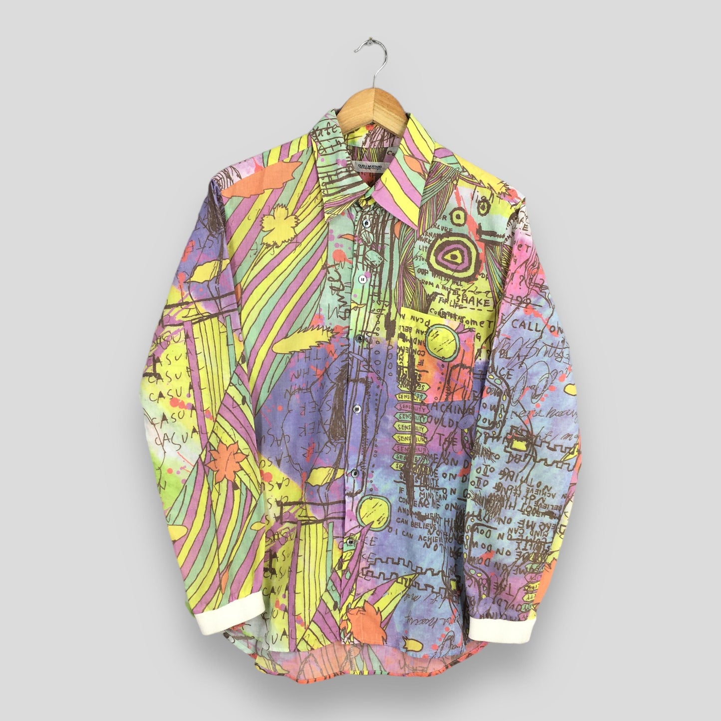 Guell Mustard Abstract Pattern Shirt Medium