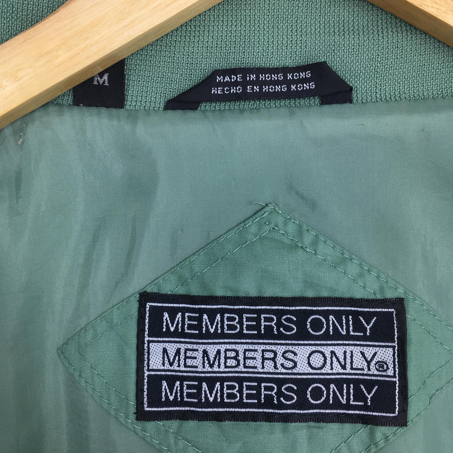 Members Only Green Zipper Jacket Medium