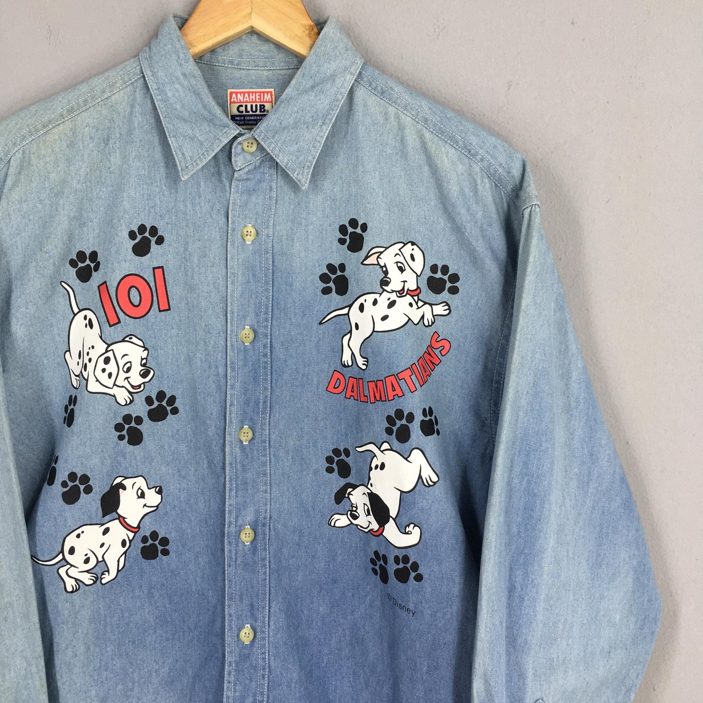 101 Dalmatians Dog Blue Jeans Shirt Medium