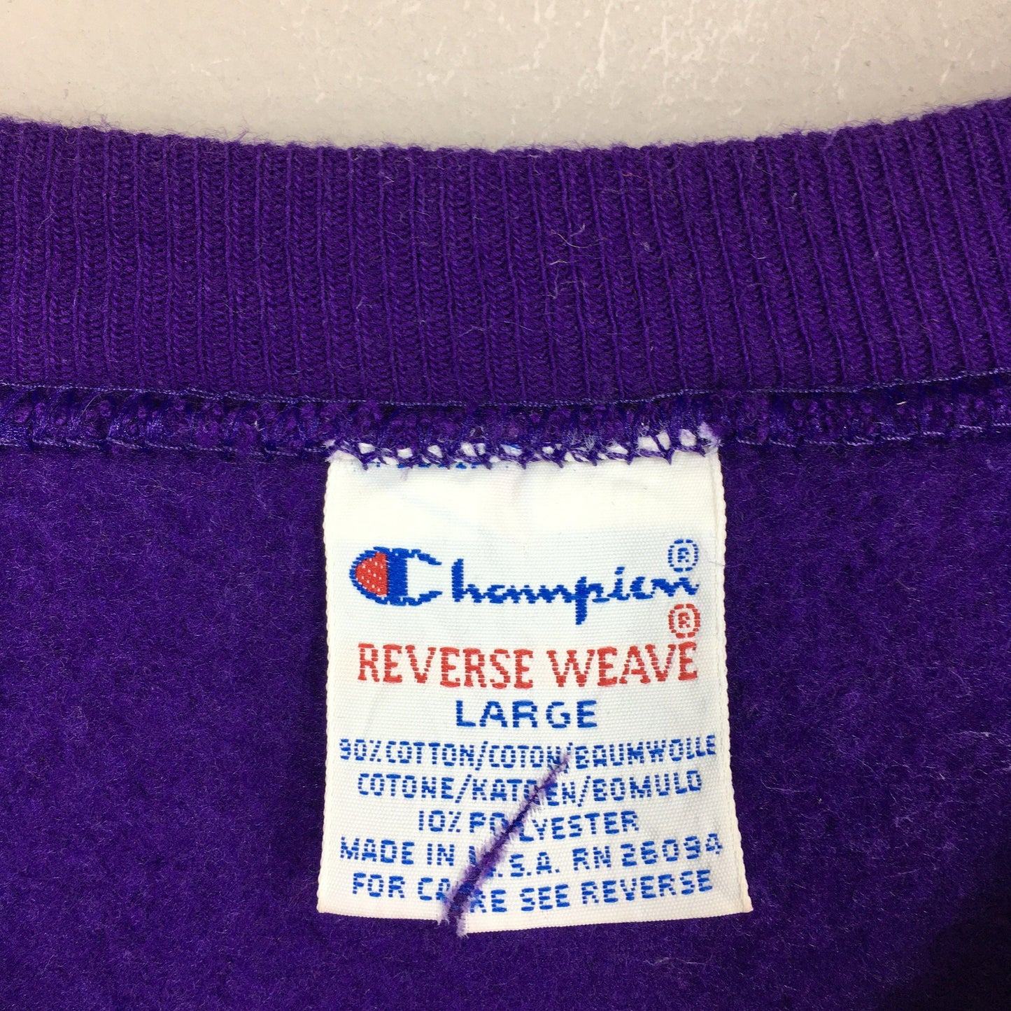 Champion Reverse Weave Purple Sweatshirt Large