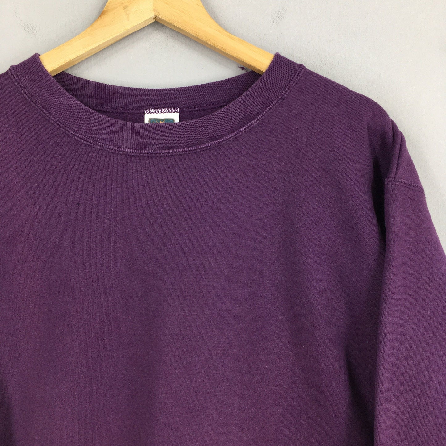 Plain Sports Purple Baggy Sweatshirt Jumper Large