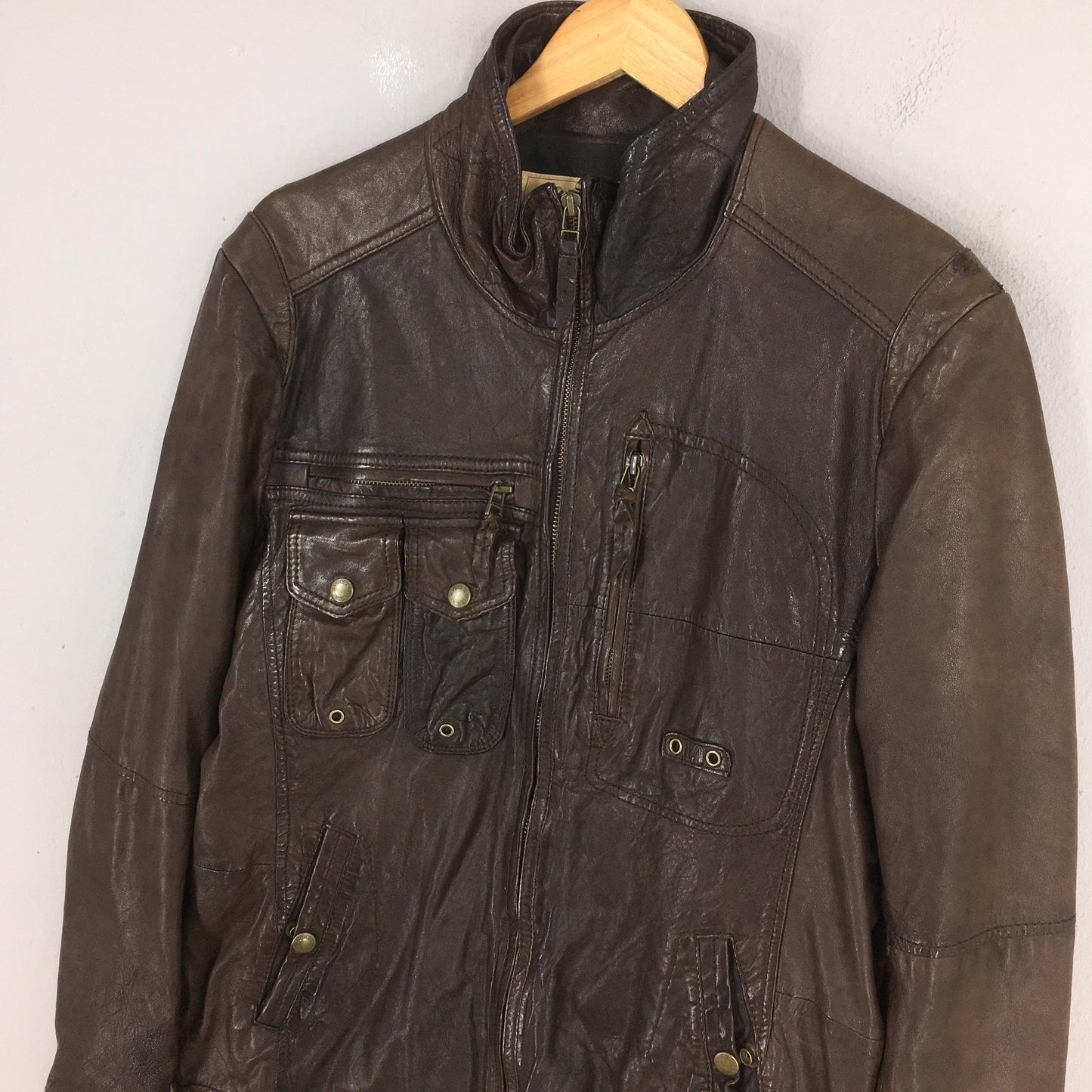 Avirex Ltd Sheepskin Leather Jacket XLarge