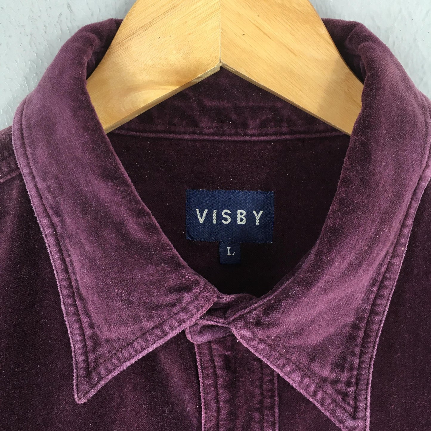 Visby Plain Purple Velvet Shirt Large
