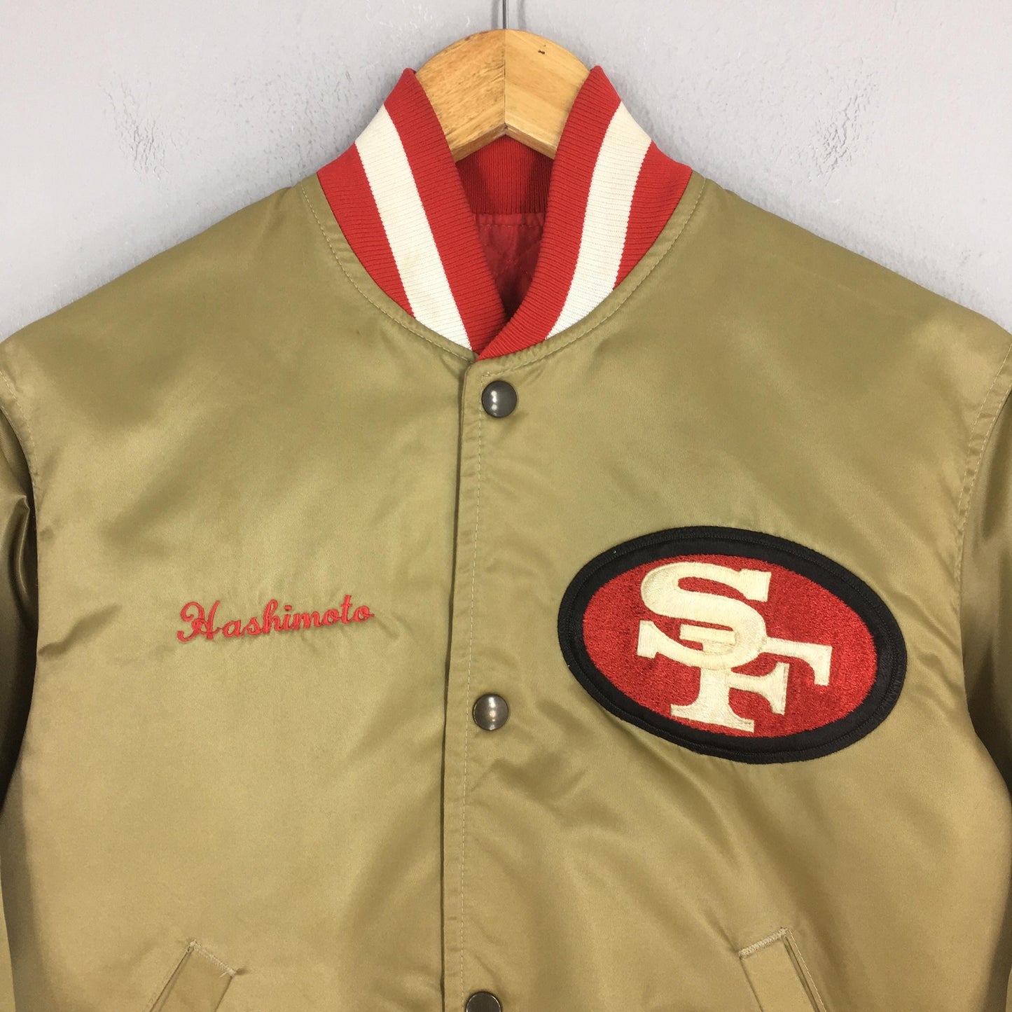 San Francisco 49ers NFL Gold Satin Jacket Small