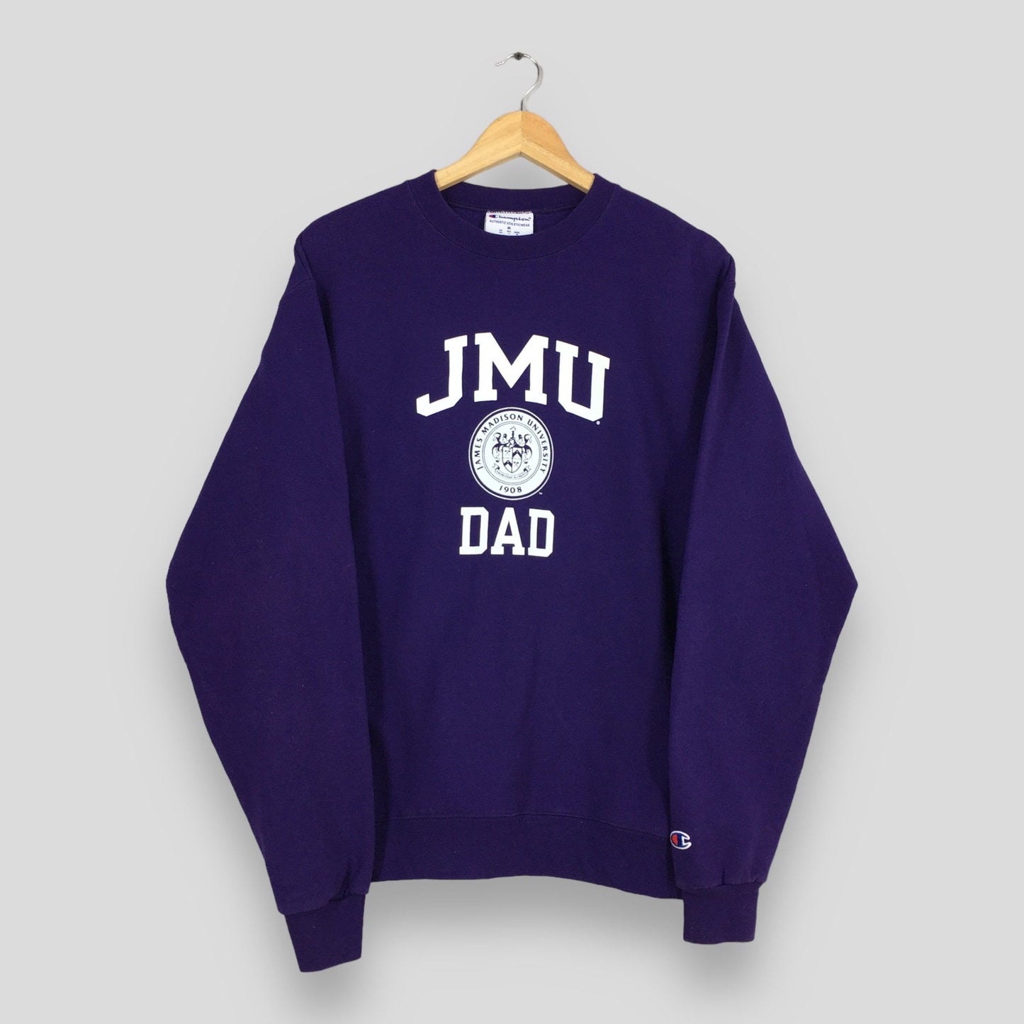 Champion James Madison JMU DAD Purple Sweatshirt Medium