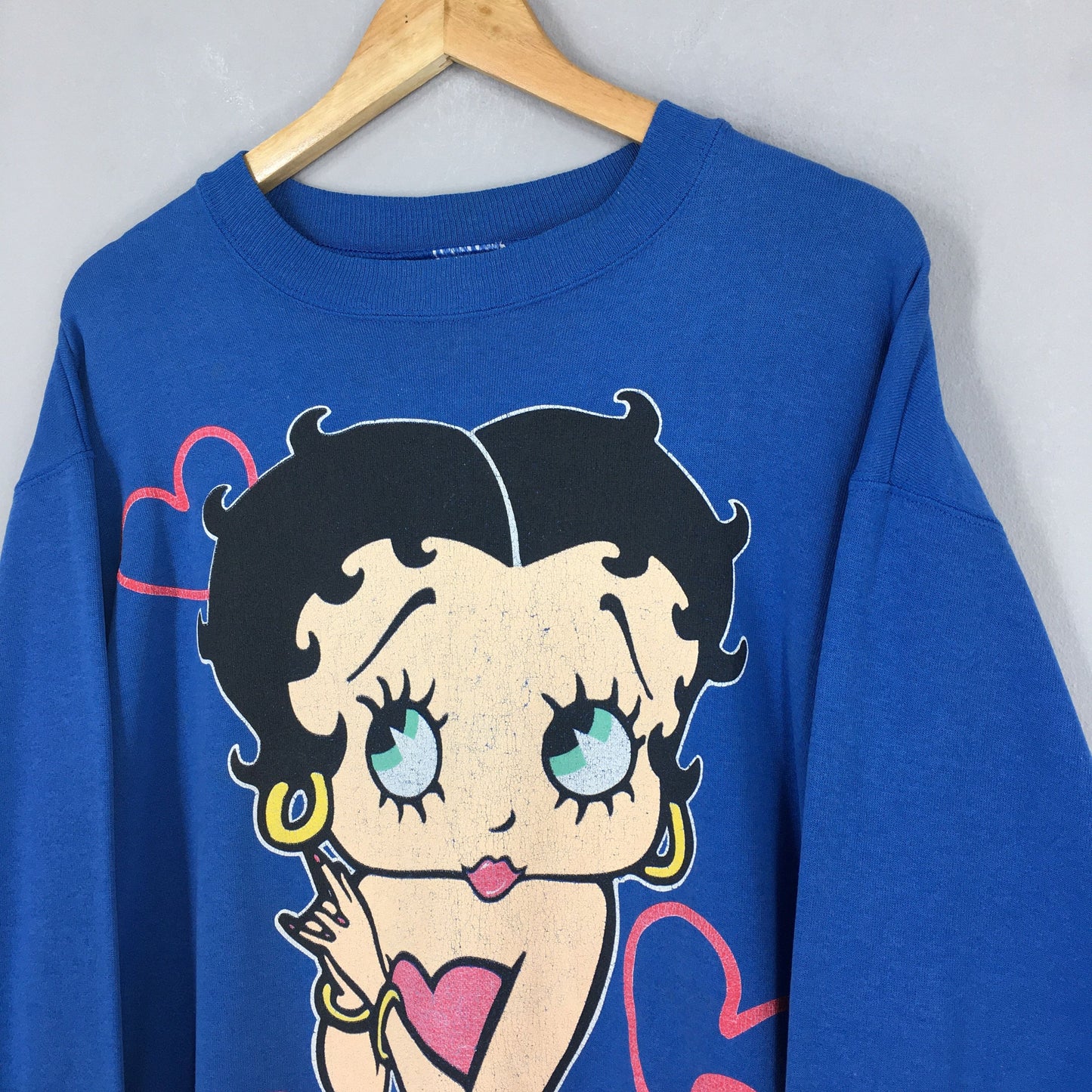 Betty Boop Blue Sweatshirt Large