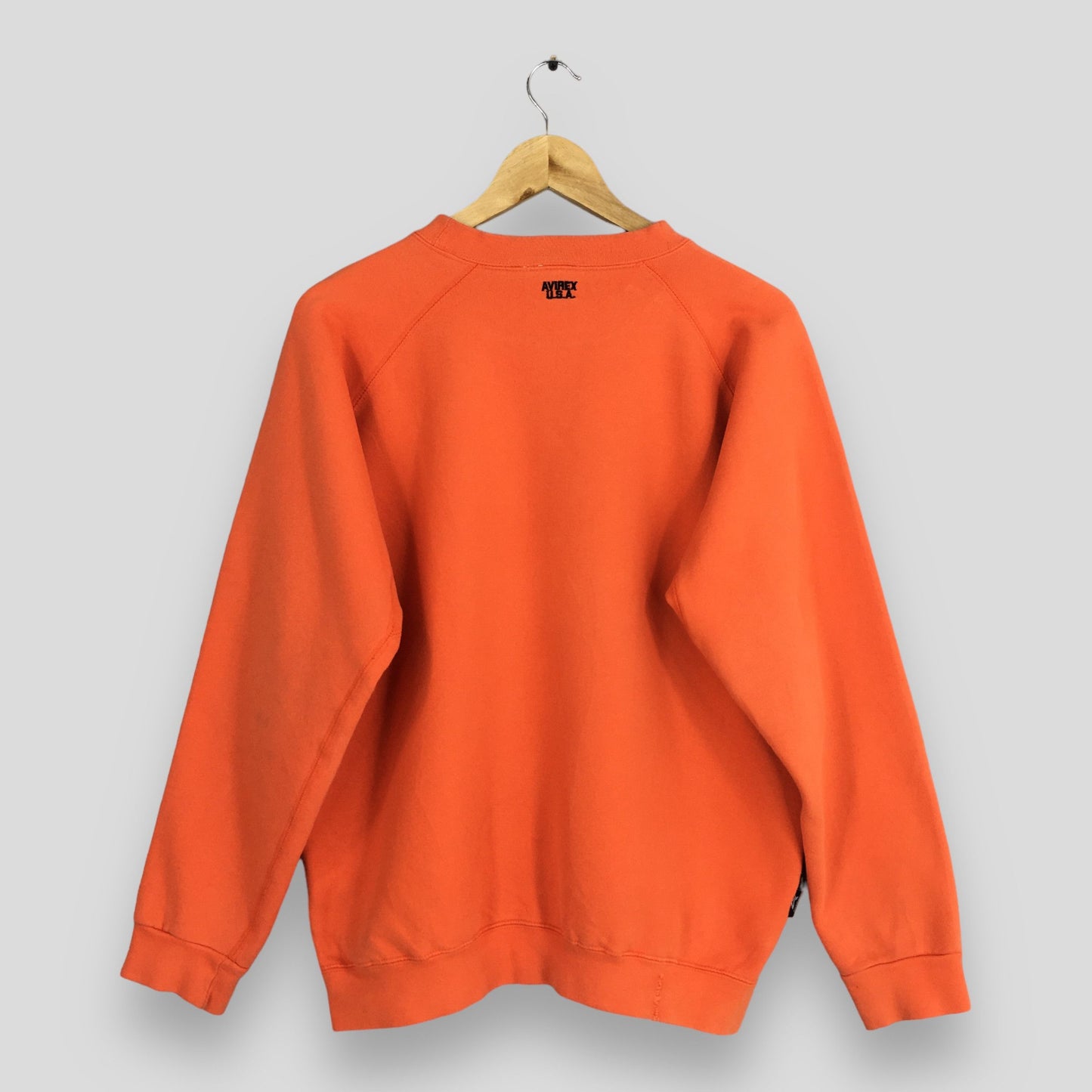 Avirex Usa Plain Orange Sweater Large