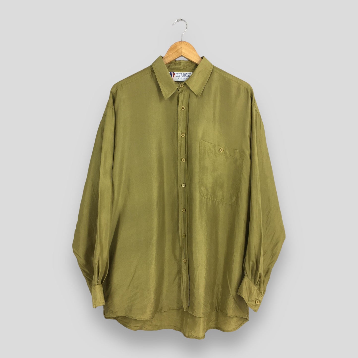 Ultrabest Green Silk Shirt Large