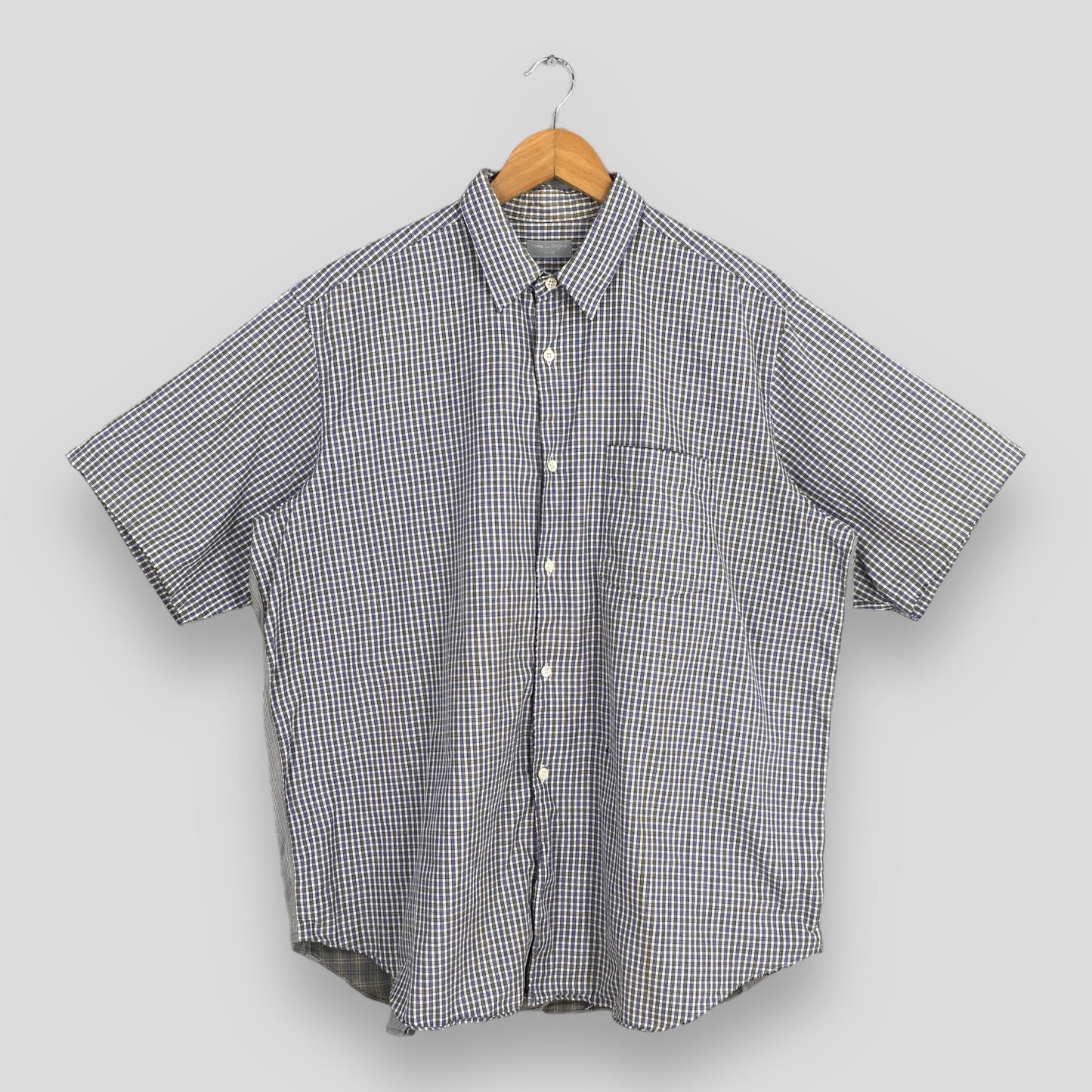 Comme Des Garcons Homme Blue Checkered Shirt XLarge