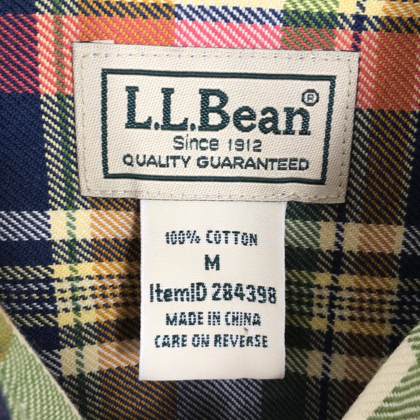 LL Bean Flannel Checkered Shirt Medium