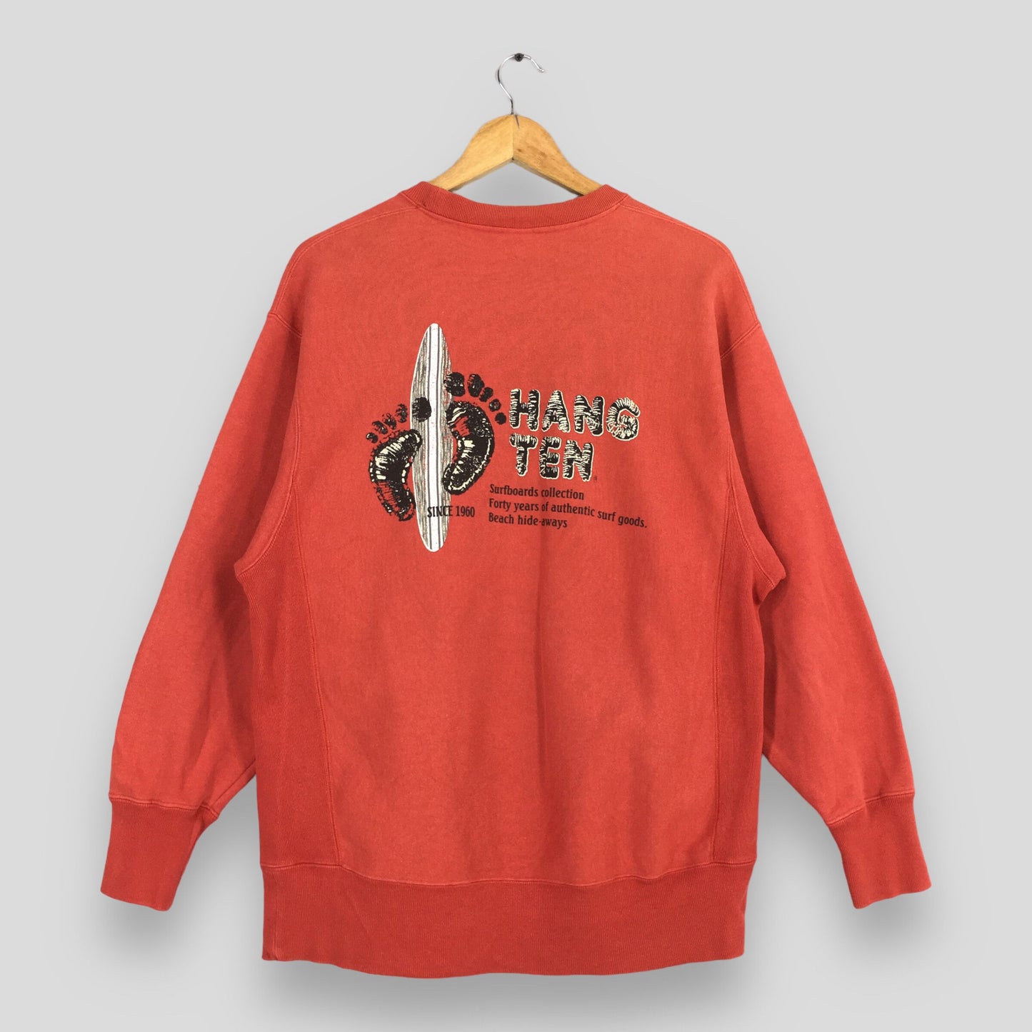 Hang Ten Red Surfing Sweatshirt Large