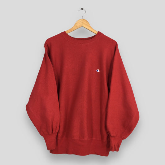 Champion Reverse Weave Red Sweatshirt Large