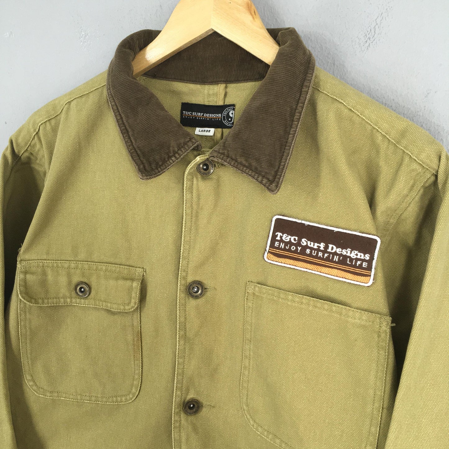 T&C Surf Designs Brown Denim Workers Jacket Large