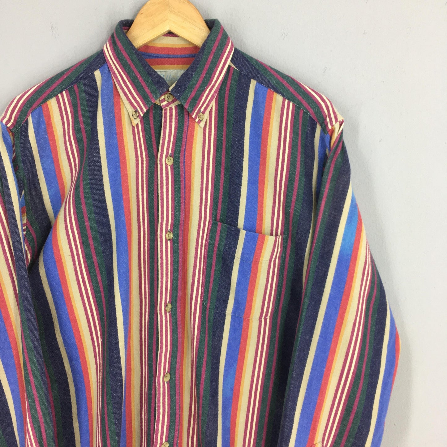 Multicolor Stripes Flannel Shirt Medium