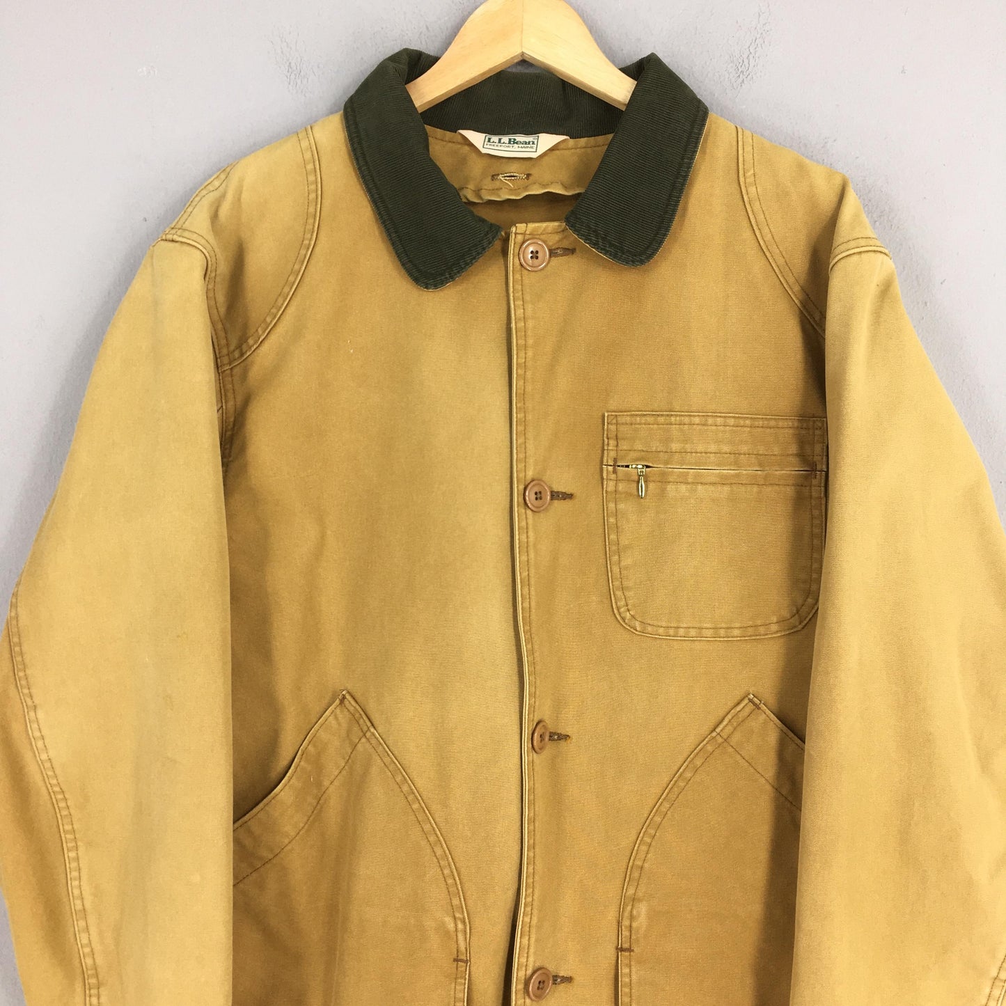 LL Bean Hunting Brown Duck Chore Jacket Large