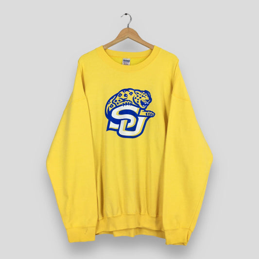 Southern Jaguars Football Ncaa Yellow Sweatshirt 2XLarge