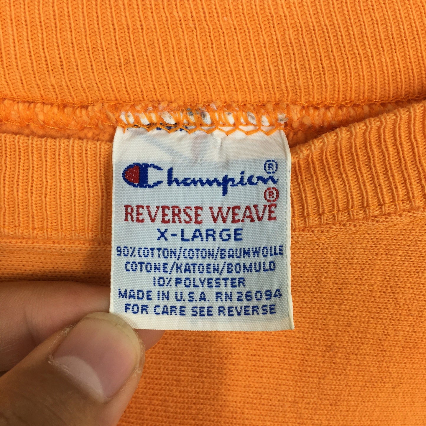 Champion Reverse Weave Orange Sweatshirt XL