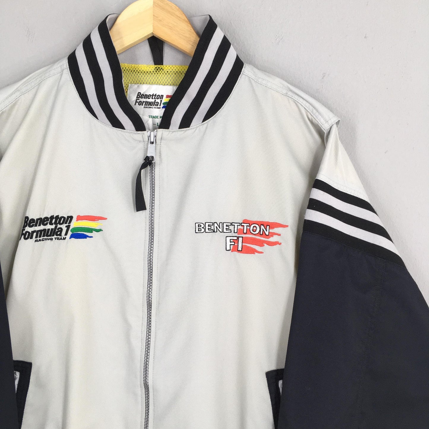 Benetton Formula 1 Embroidery Varsity Jacket Large