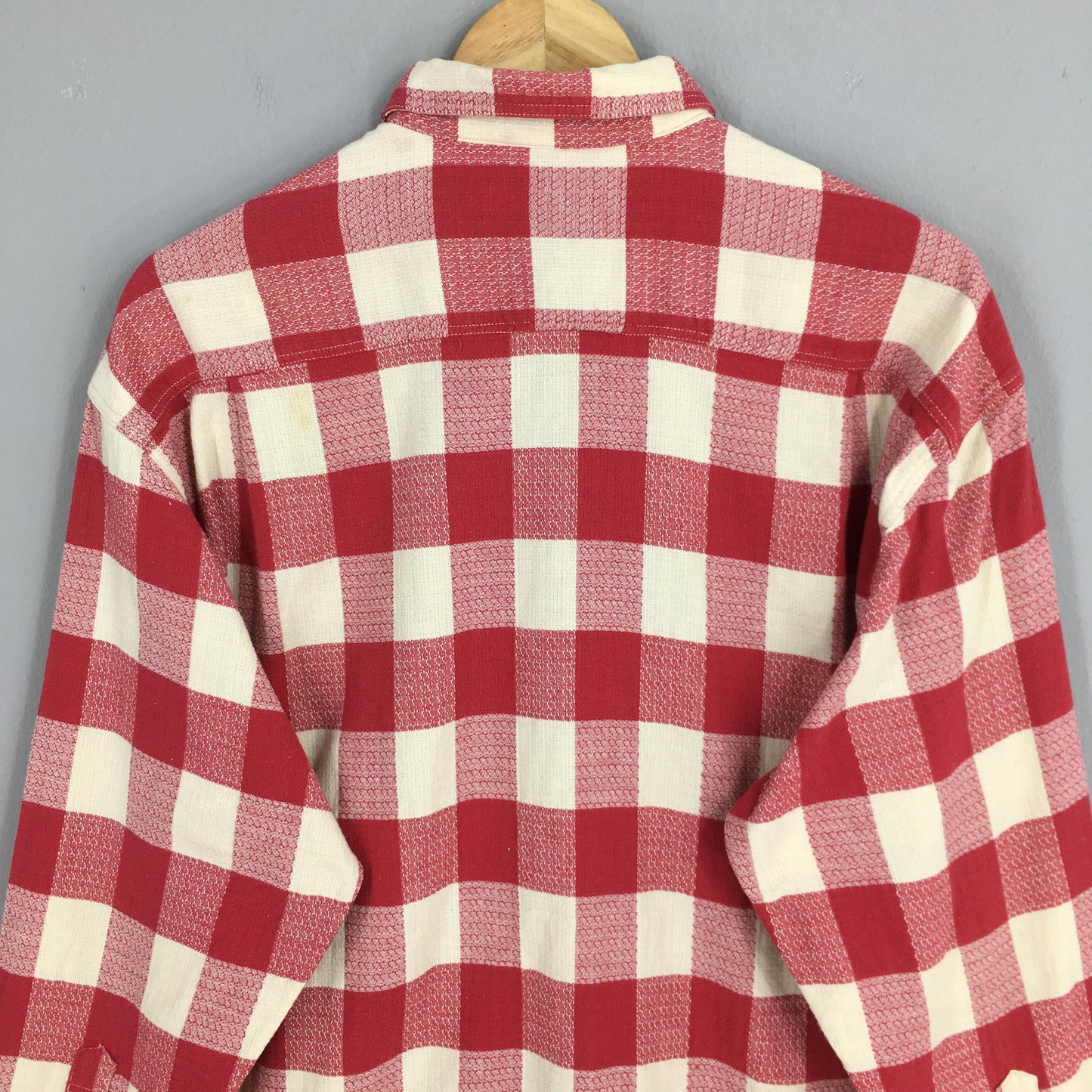 Tartan Checkered Red Western Shirt Large