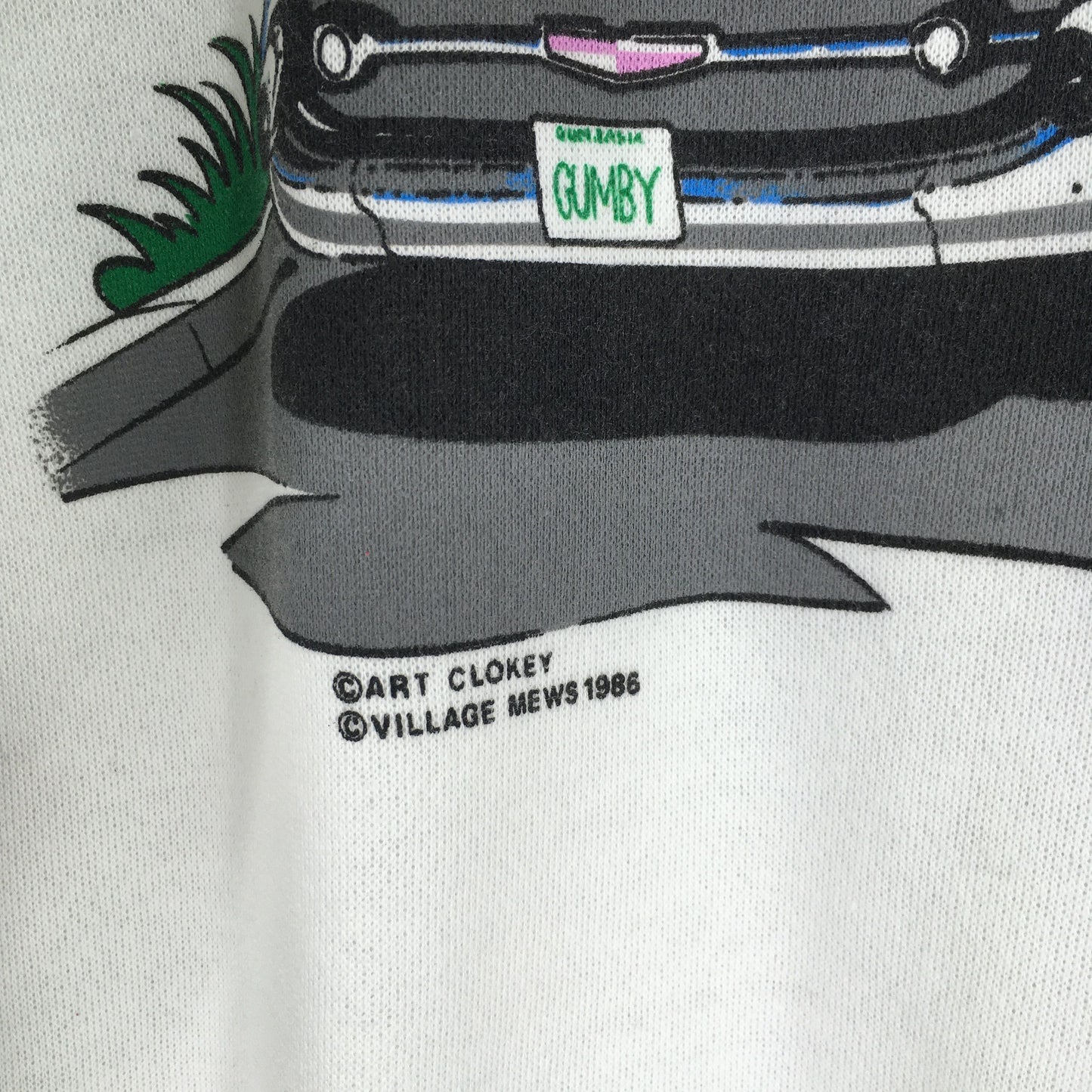 Gumby 57 Chevy Beach White Sweatshirt XLarge