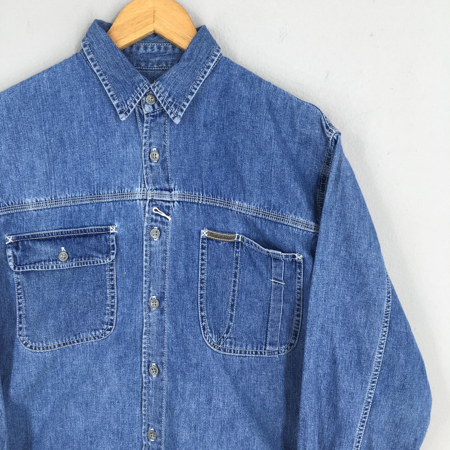 Calvin Klein Jeans Blue Denim Shirt Small