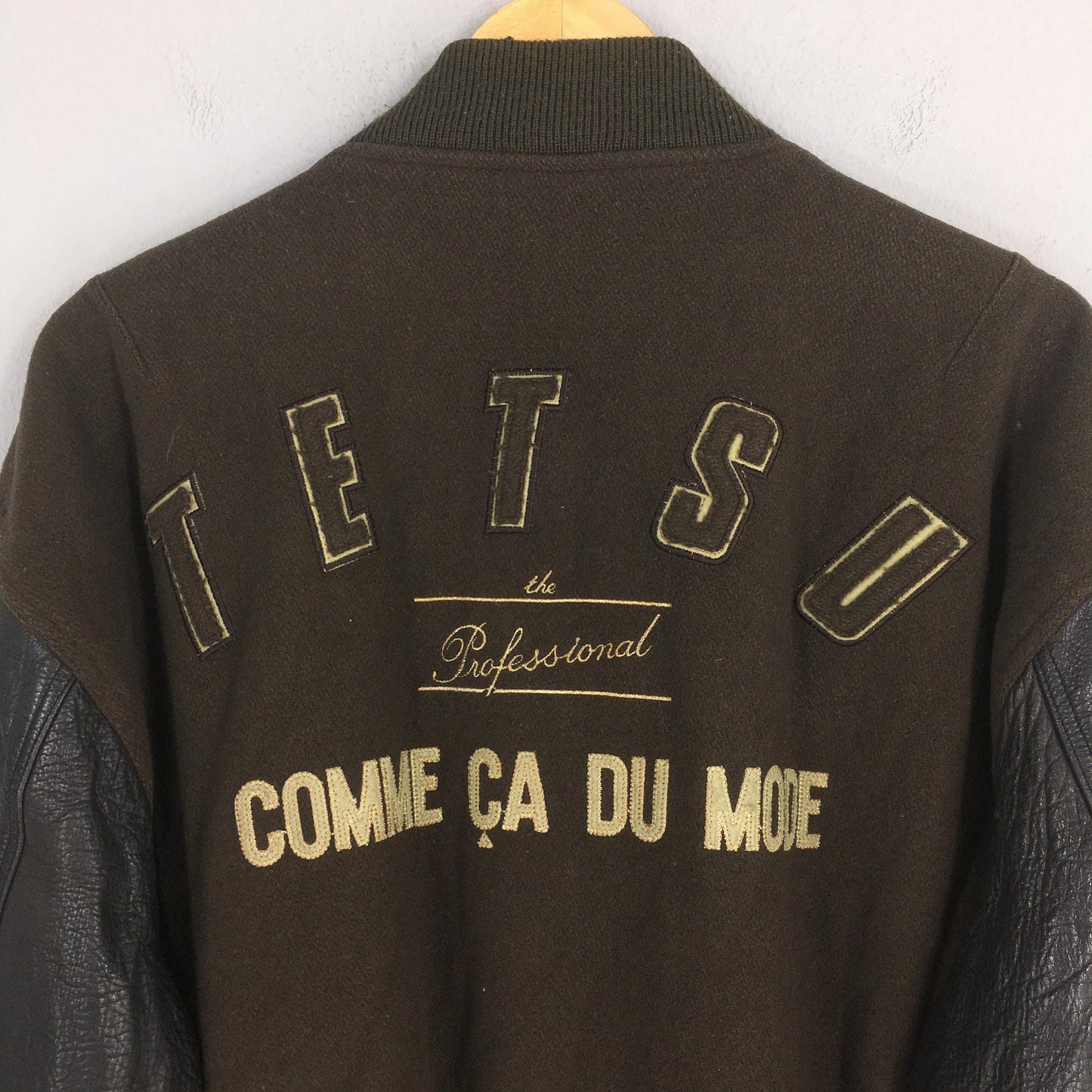 Tetsu Comme Ca Du Mode Wool Varsity Jacket Large