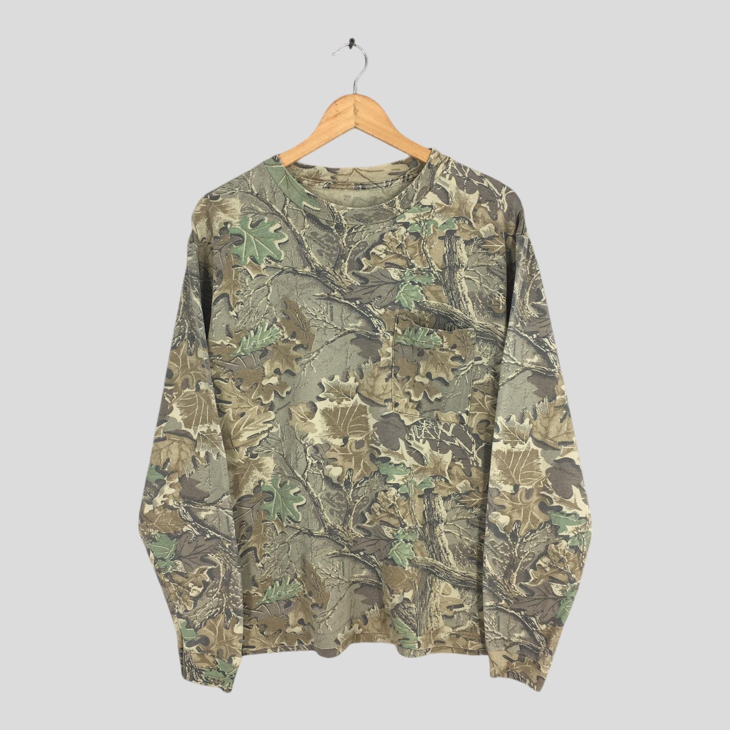 90s Real Tree Camo Longsleeve Tshirt Large