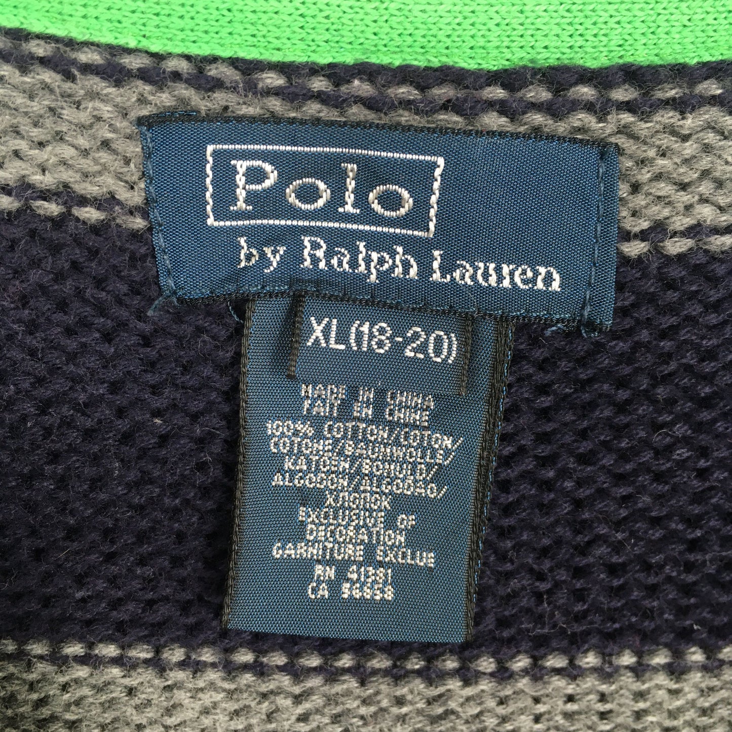 Polo Ralph Lauren Zipper Striped Sweatshirt Small