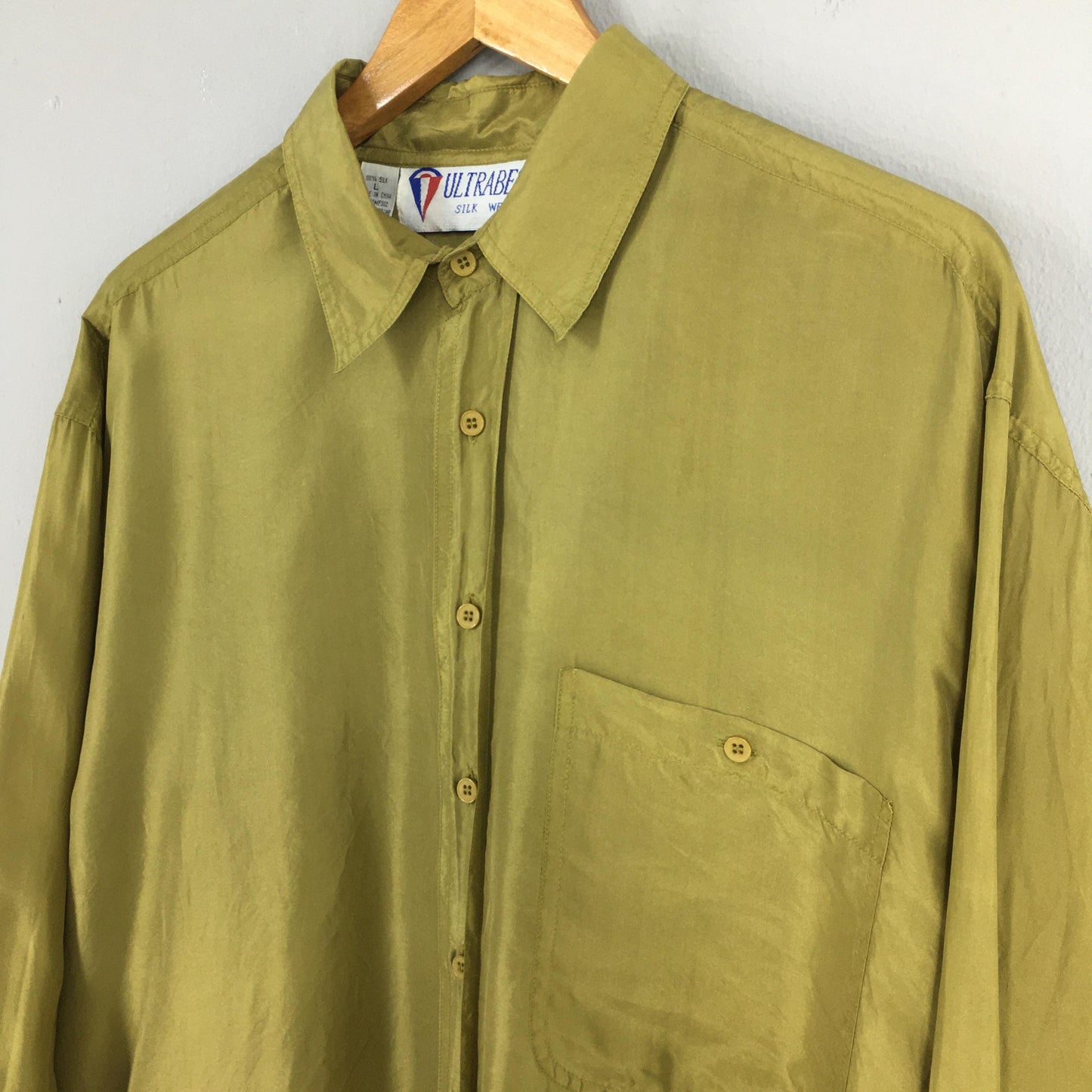 Ultrabest Green Silk Shirt Large