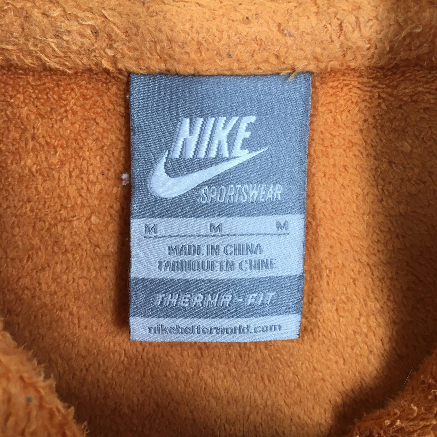 Nike Swoosh Orange Fleece Sweater Medium