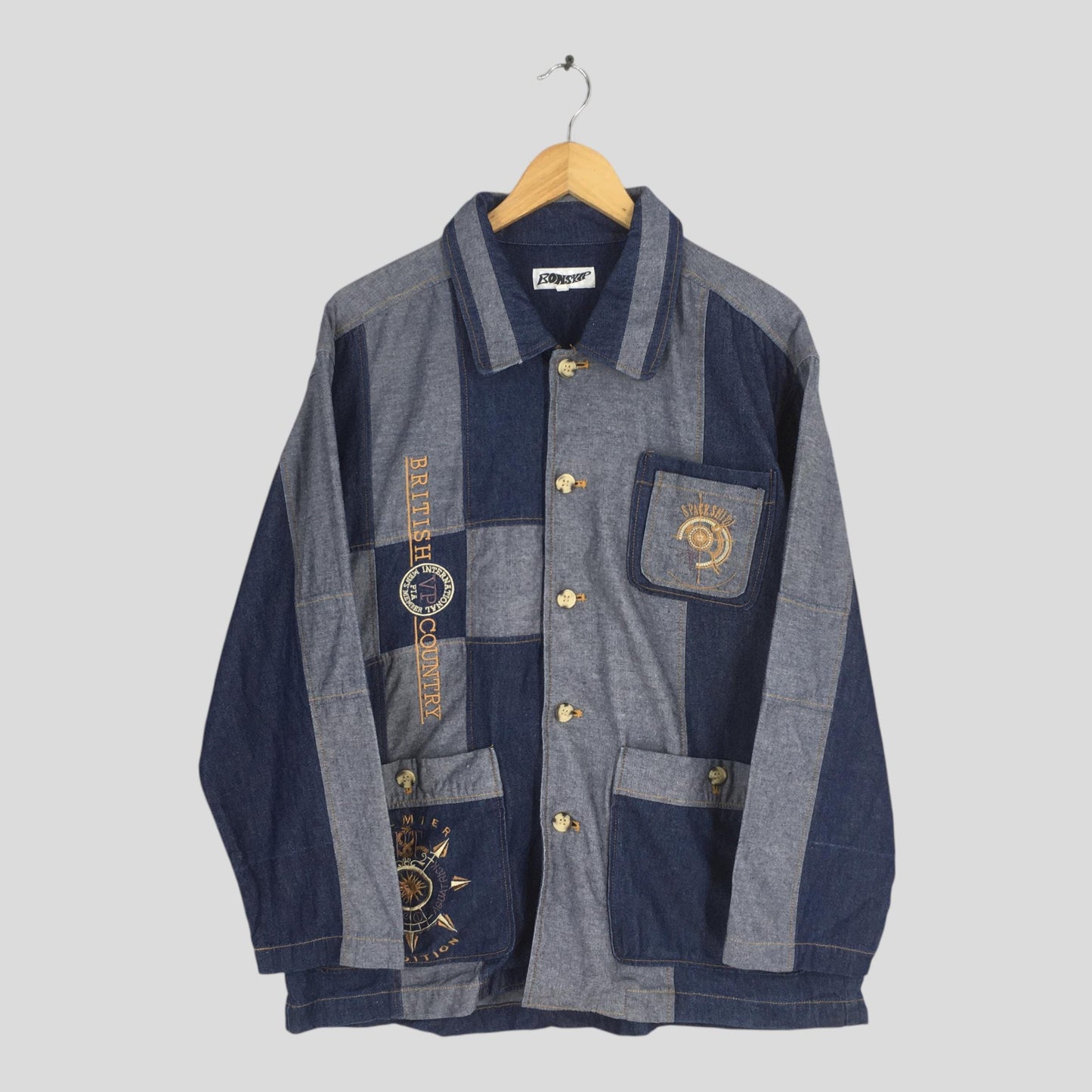 Bonskip Patchwork Denim Jeans Jacket Labor Medium