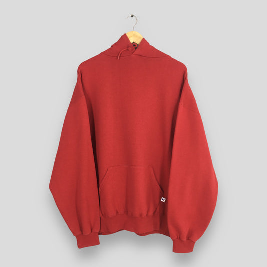 Russell Athletic Red Plain Hoodie Sweatshirt XXLarge