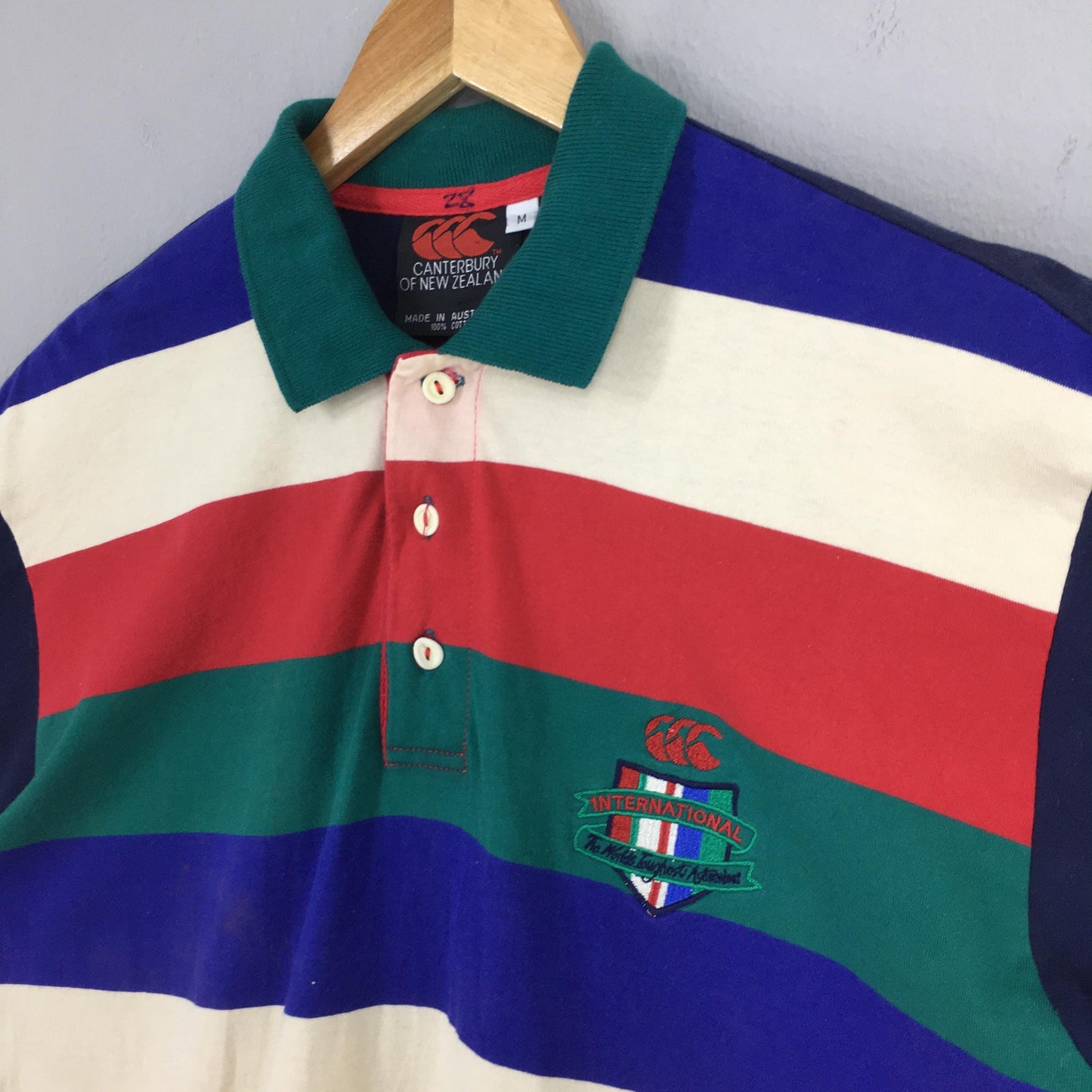 Canterbury Of New Zealand Striped Polo Rugby Shirt Medium