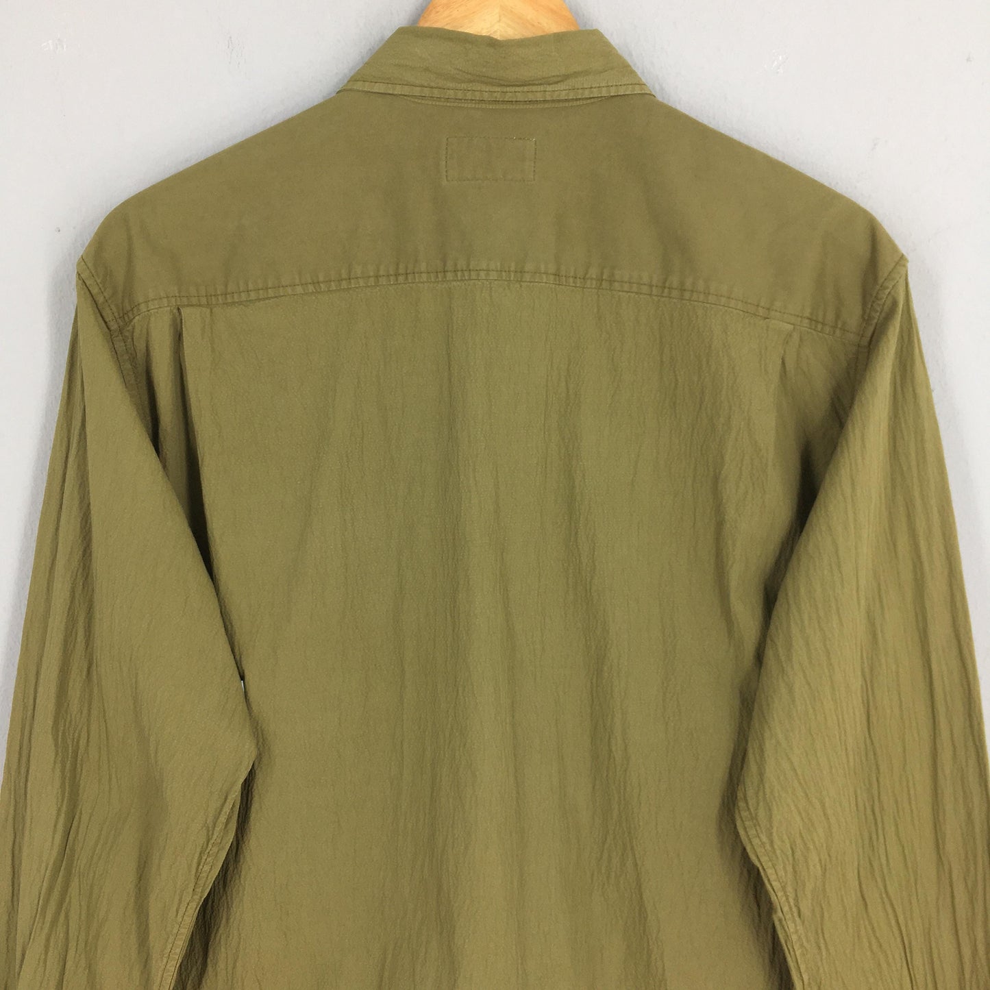 Acne Studios Olive Green Pleated Shirt Medium