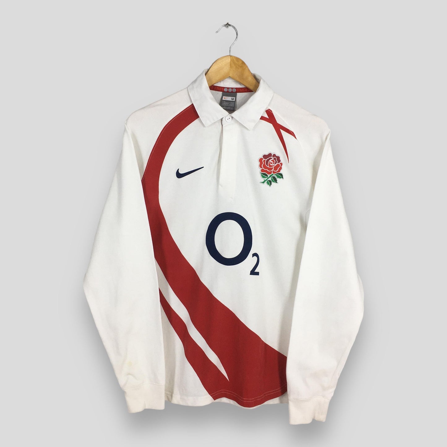 Nike O2 England Rugby Jersey Polo Rugby Shirt Medium