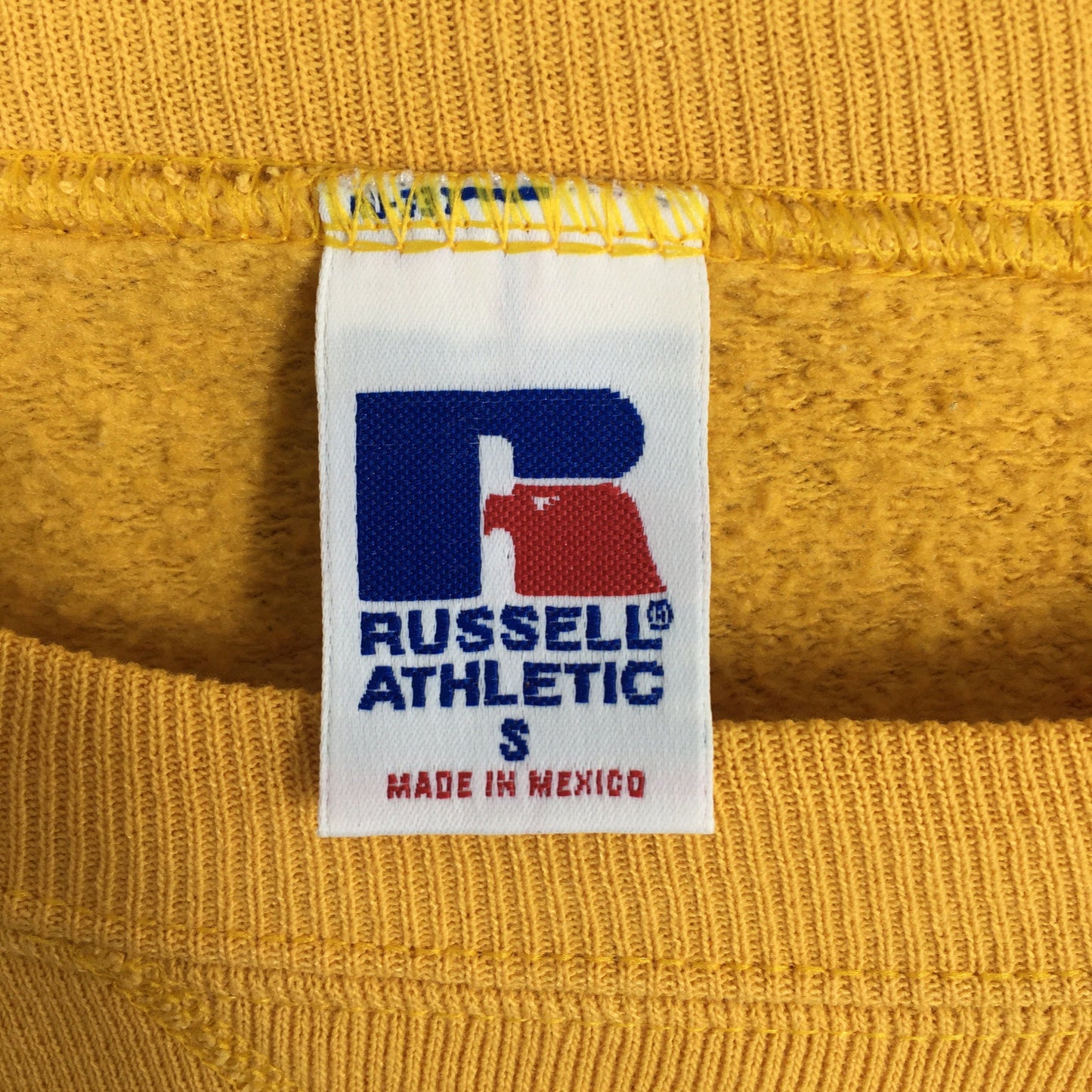 Russell Athletic Yellow Plain Sweatshirt Small