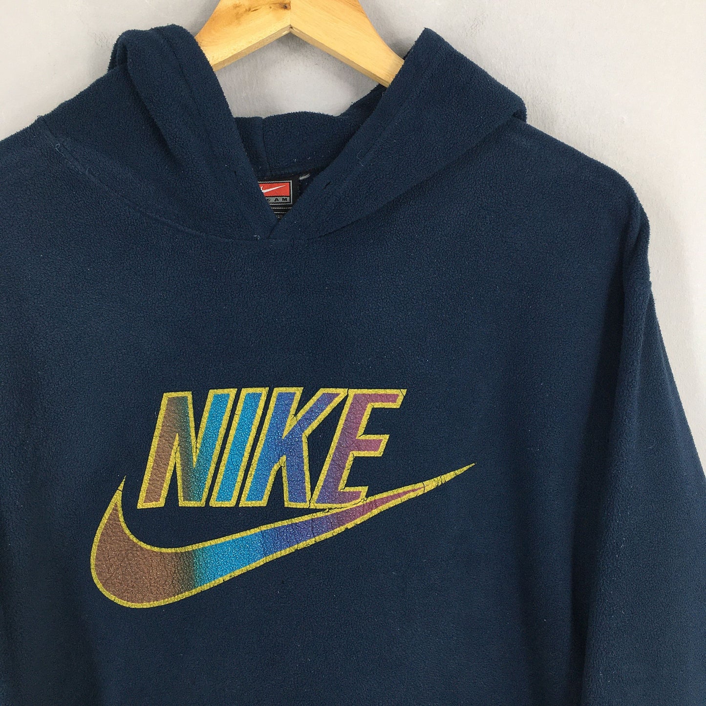 Nike Swoosh Blue Hoodie Sweatshirts Large