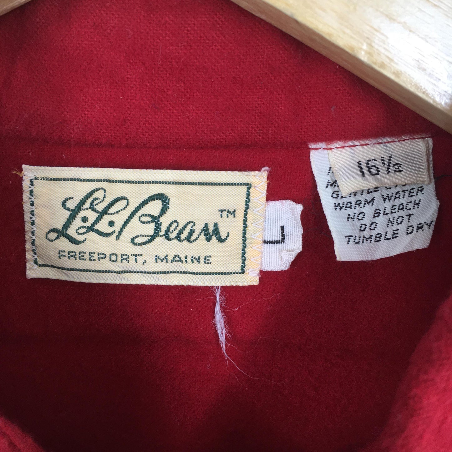LL Bean Chamois Red Flannel Shirt Large