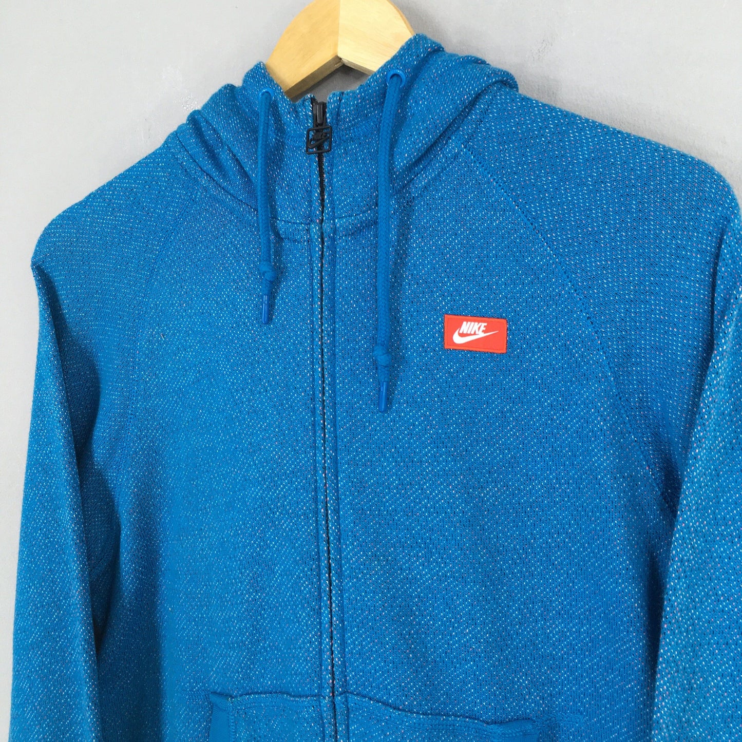 Nike Swoosh Blue Zipper Hoodies Medium