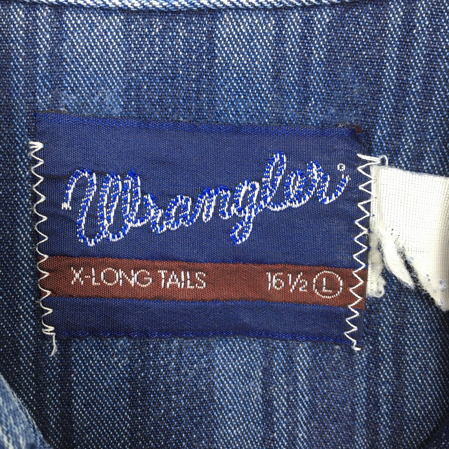 Wrangler Blue Indigo Denim Stripes Shirt Large