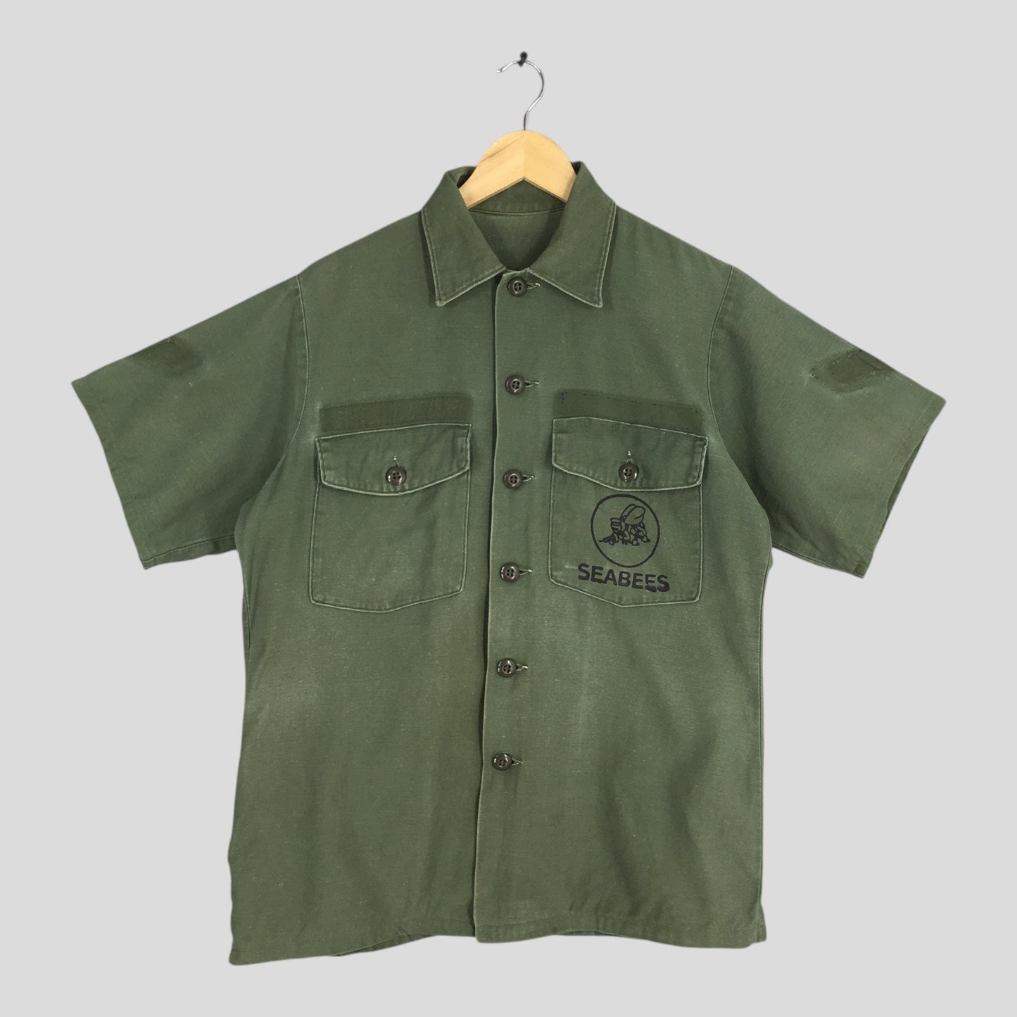 70s OG Us Olive Green Fatigue Shirt Medium