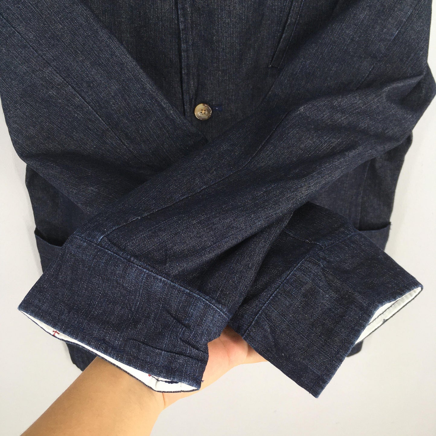 Indigo Blue Denim Workers Jeans Jacket Large