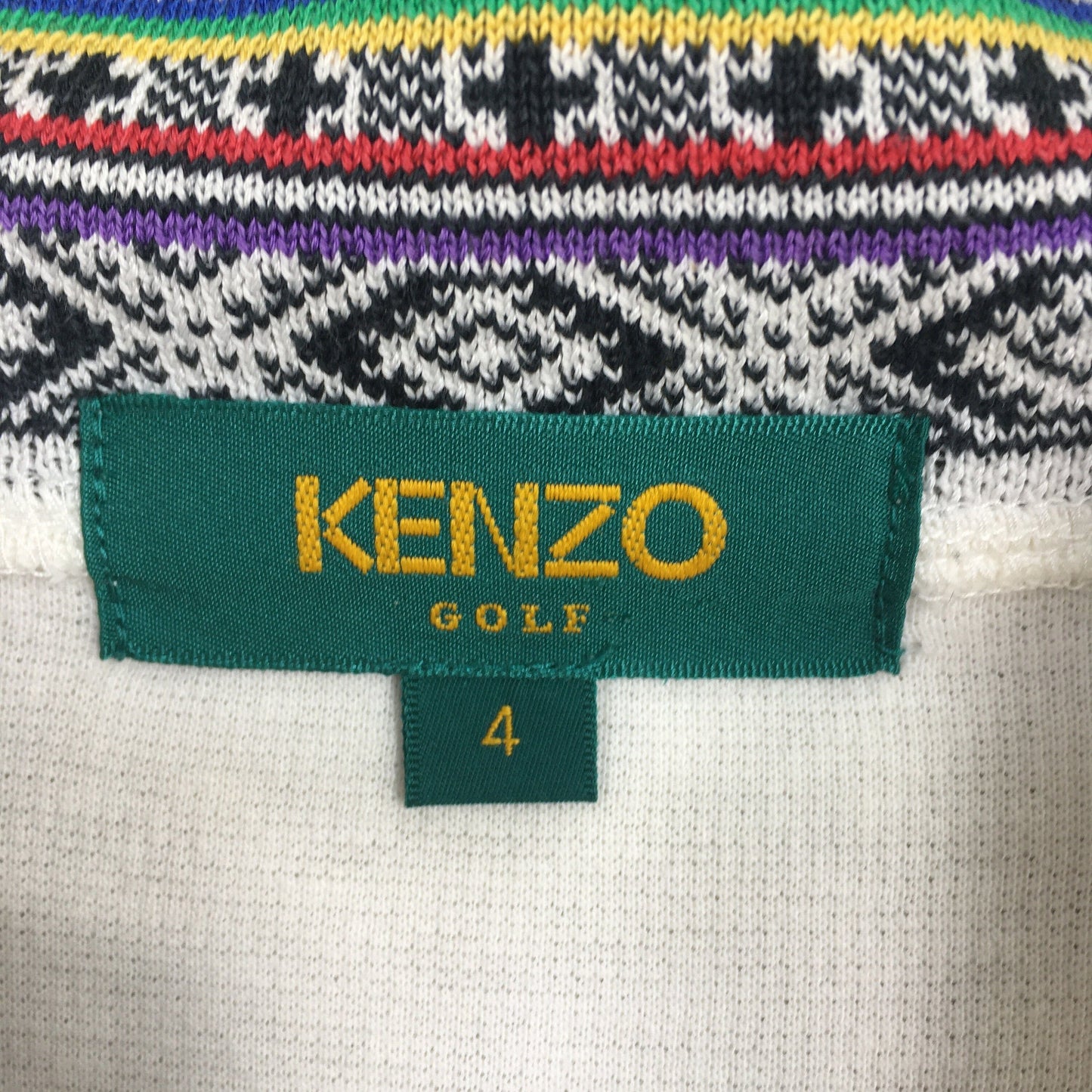 Kenzo Golf White Half Zip Sweater Large