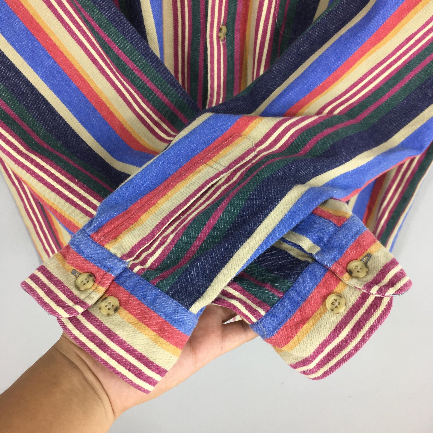 Multicolor Stripes Flannel Shirt Medium