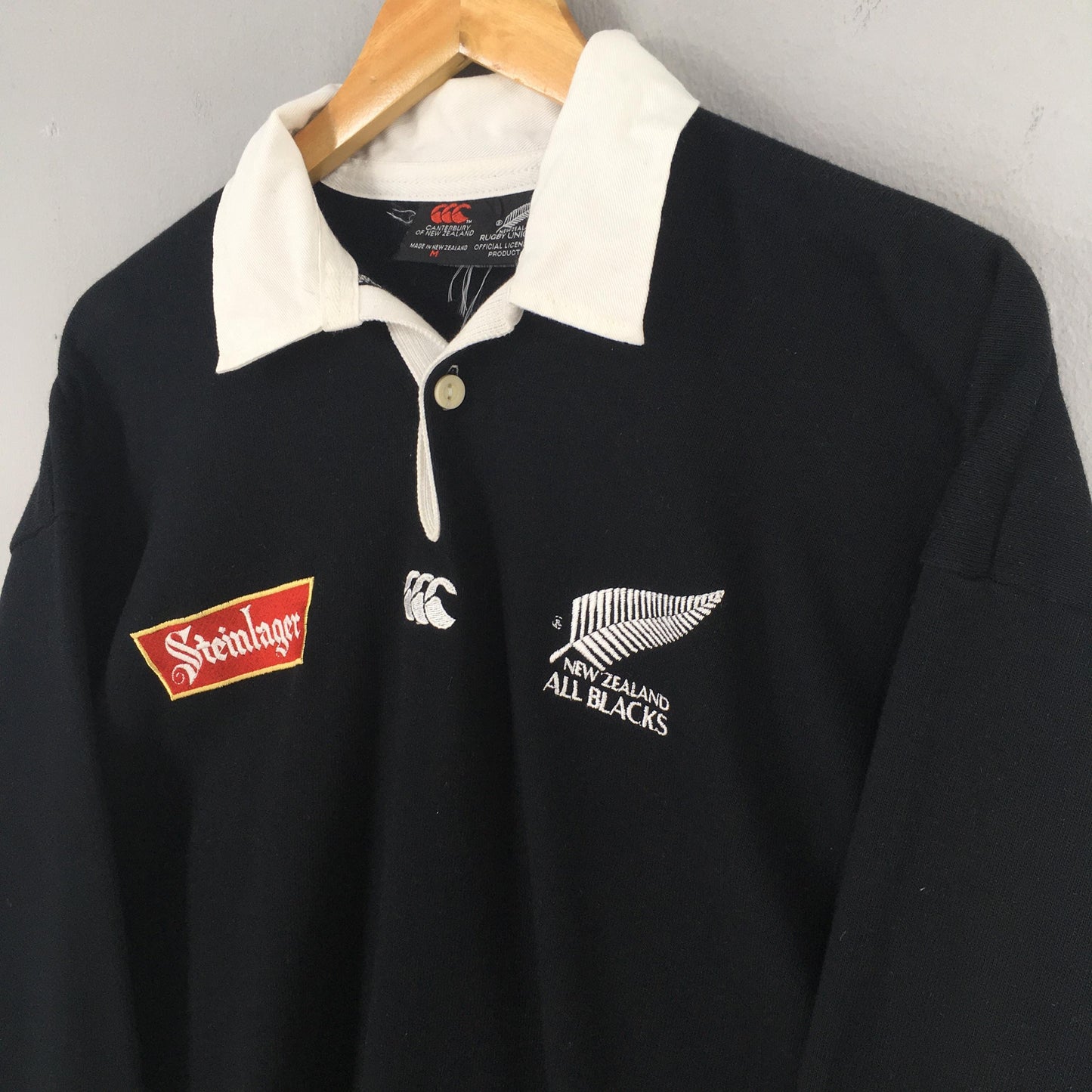 Canterbury Of New Zealand Rugby Black Polo Rugby Shirt Medium